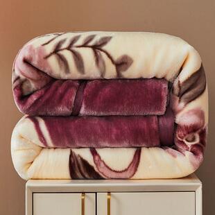 双层加人厚毛毯拉冬季保暖毯子单双人舍尔垫毯时盖毯午睡Zc/OVdj8