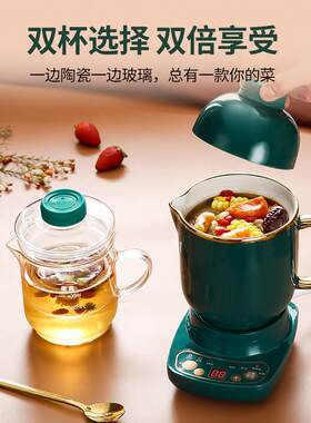 陶瓷电炖杯多功能电热杯办公室迷你煮茶杯煮牛奶分体加热杯电炖杯