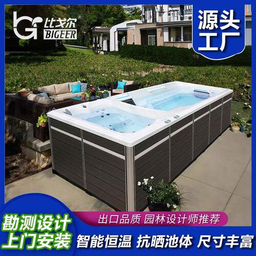 无边际泳池源头工厂直销别墅健身房智能恒温亚克力液压动力游泳池