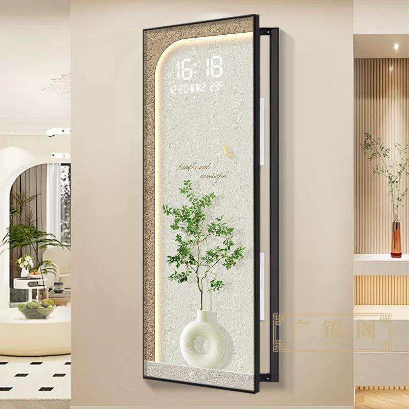 清新2绿植大尺寸电络表箱装饰画竖XGH款电子时钟配电箱网5遮挡画0
