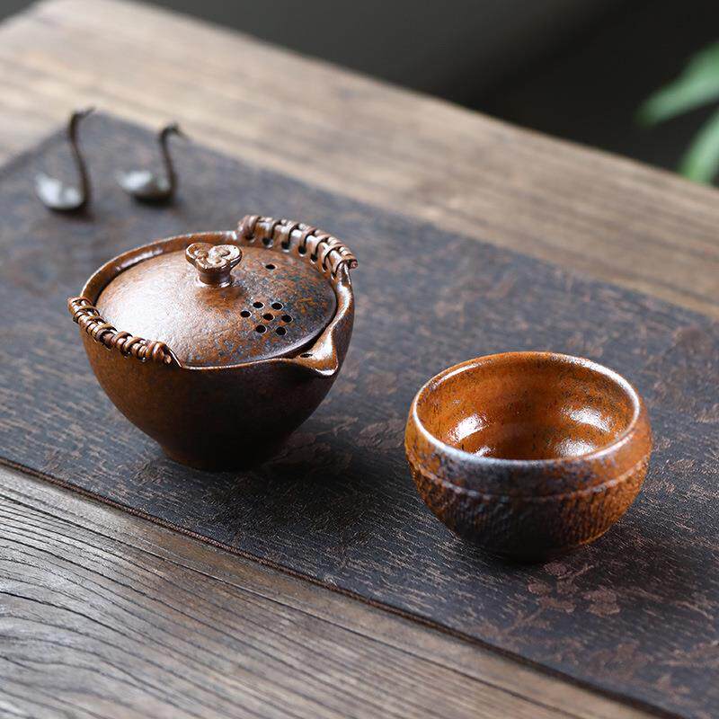 紫砂柴烧茶壶煮茶围炉温碳烧壶酒壶柴烧中式提梁壶家用户外茶具