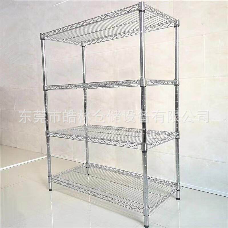 镀铬线网货架带轮子不锈钢置物架多层移动展示架防静电线网货架
