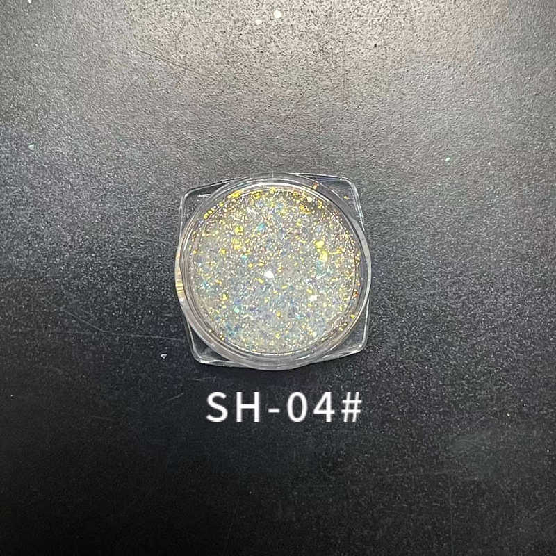 指甲b云锦透明高新款变色材料亮片不规则 极光片彩色闪粉美甲