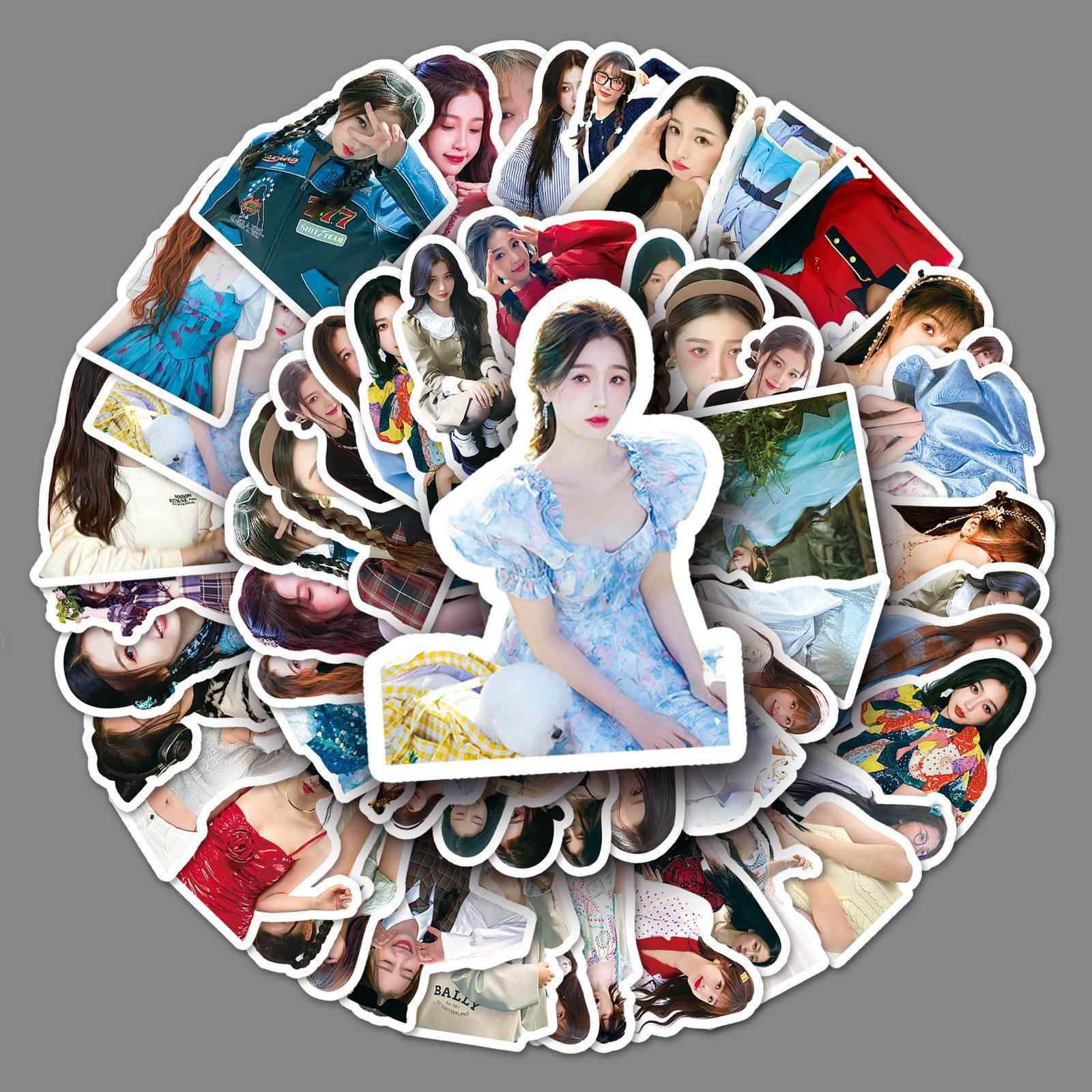 50张虞书欣涂鸦个性明星周边应援咕卡装饰DIY手机行李箱贴纸防水