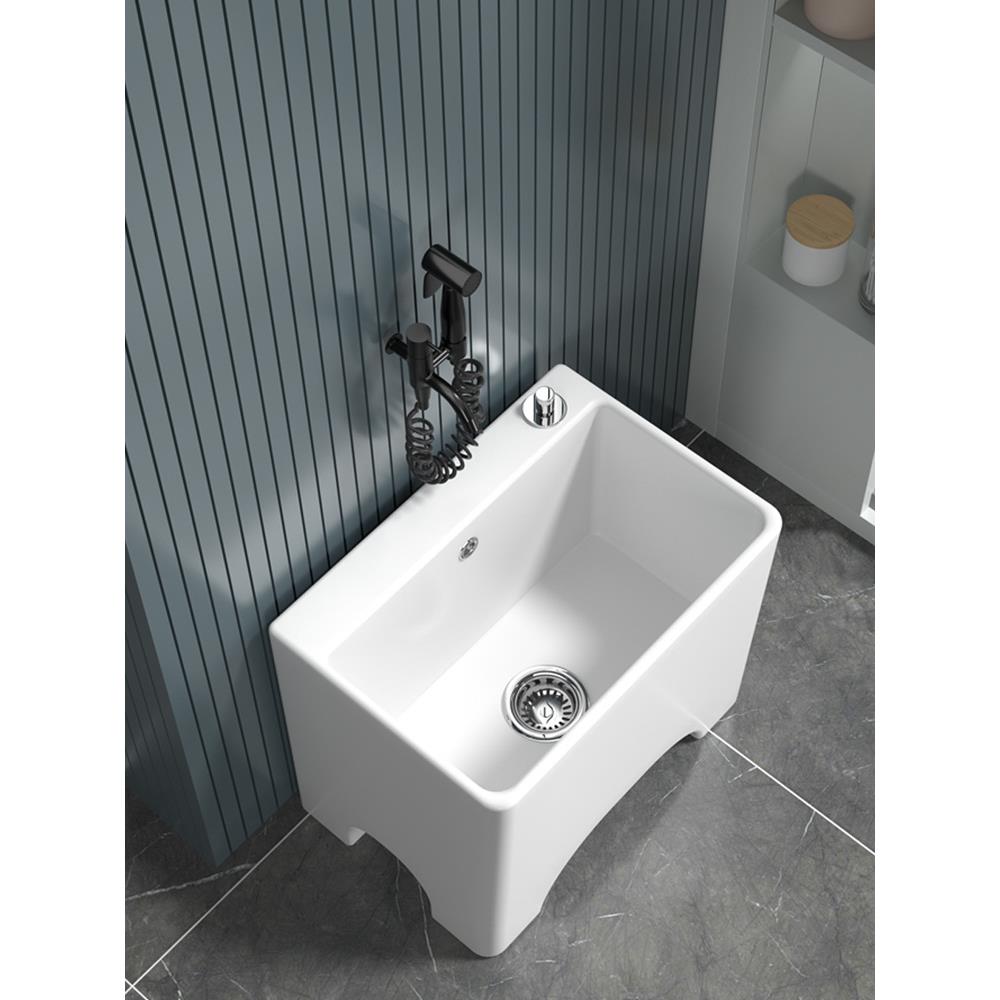 ll阳台高脚陶瓷拖把池大号带腿拖布池落地式家用卫生间小号洗墩