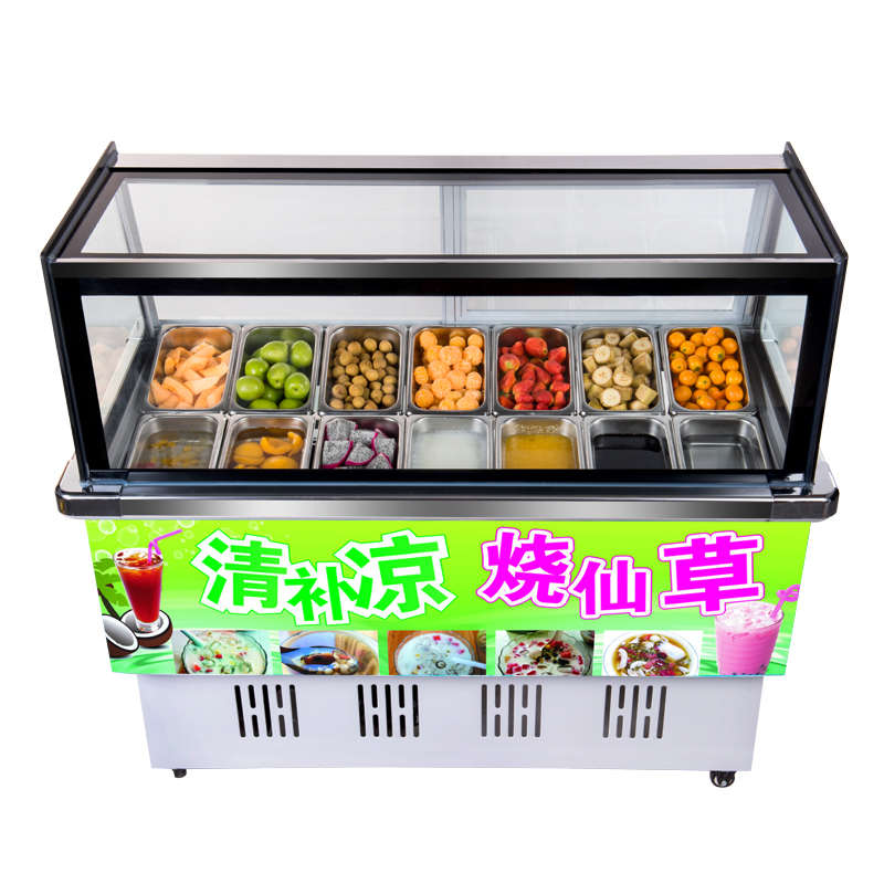 水果捞冰粉展示柜冰粥机冷藏柜清补凉保鲜柜四果汤冰柜商用摆摊车
