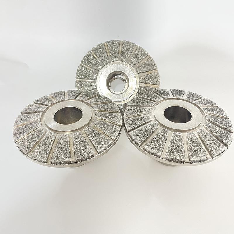 客户定制产品20目伞状电镀金刚石倒角砂轮用于刹车片倒角