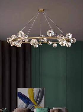 现代简约厅全铜厅水吊晶灯64827餐卧客室大气灯具