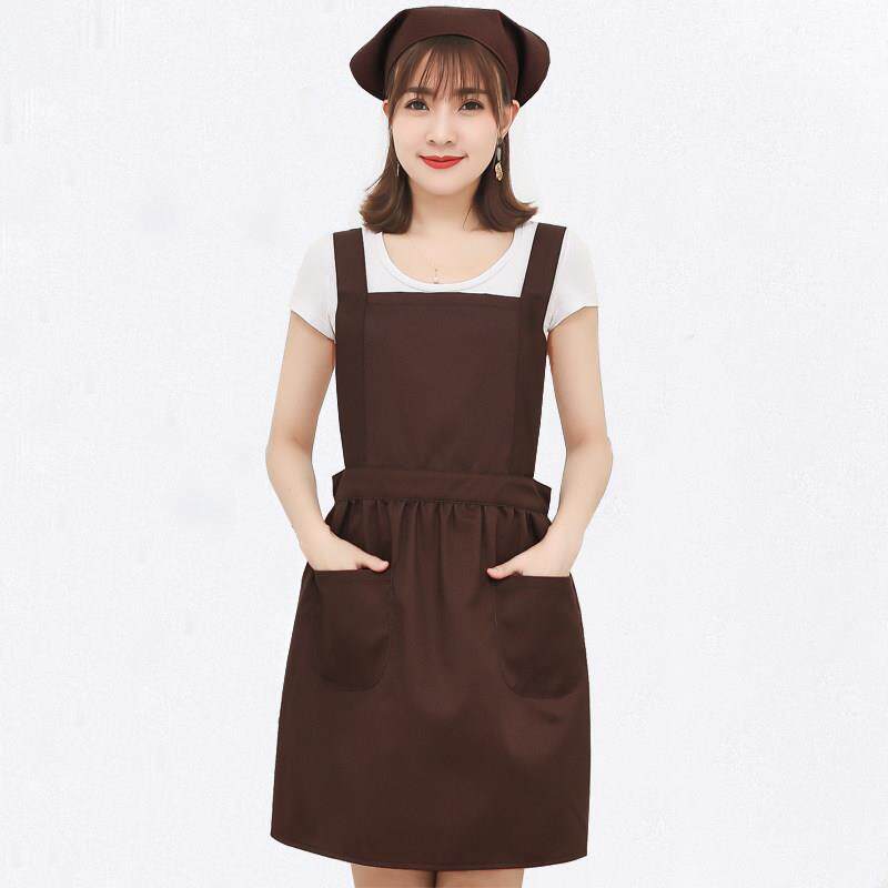围裙家用厨房可爱女时尚黑工作服背心式夏季定制LOGO家务公主韩版
