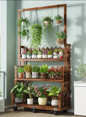 2025新款防木腐花架置物架阳台架JPU移动阶花梯子客厅落地式室内