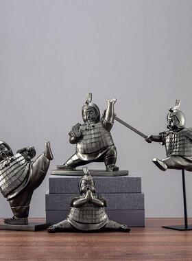 新中家居饰书品秦兵马俑式摆件桌面工兵马俑合品书柜架艺装饰品办