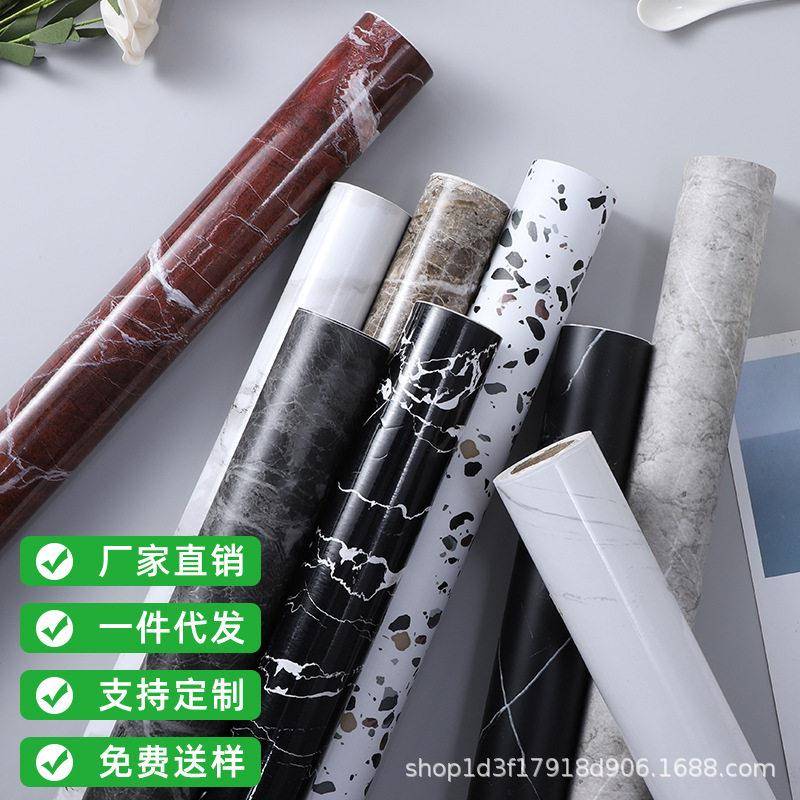 哑光仿大理石贴纸自粘防水厨房台面石材岩板贴板大理石纹墙纸壁纸