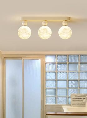 长条过道灯19779奶风走廊阳台吸关顶灯简约现代油氛灯围感玄衣帽