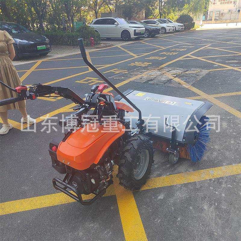 小型手推式扫雪机多档可调全齿轮抛雪机物业小区尼龙滚刷清雪机
