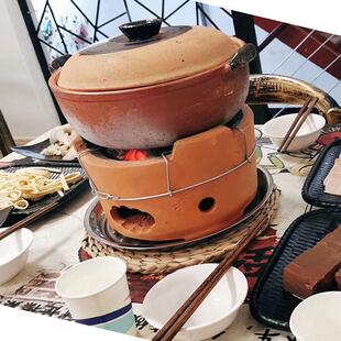 碳烤炉子港式木炭火锅煲打边炉红泥炉小炭炉老式瓦片烧烤煲汤烧炭