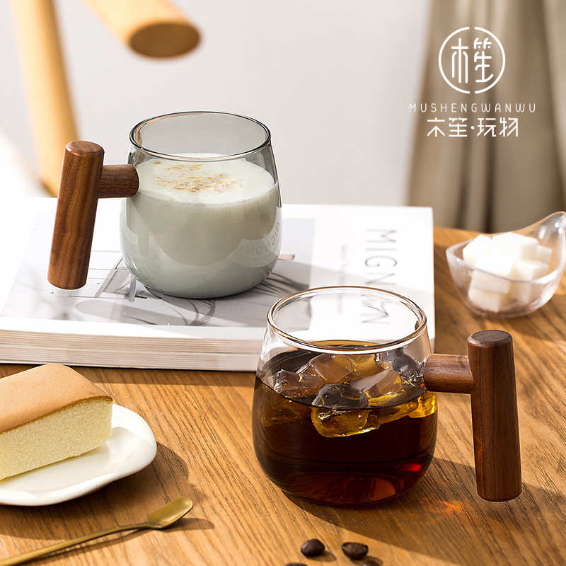 木笙玩物创意美式玻璃咖啡杯子高档精致马克杯简约家用水杯办公室
