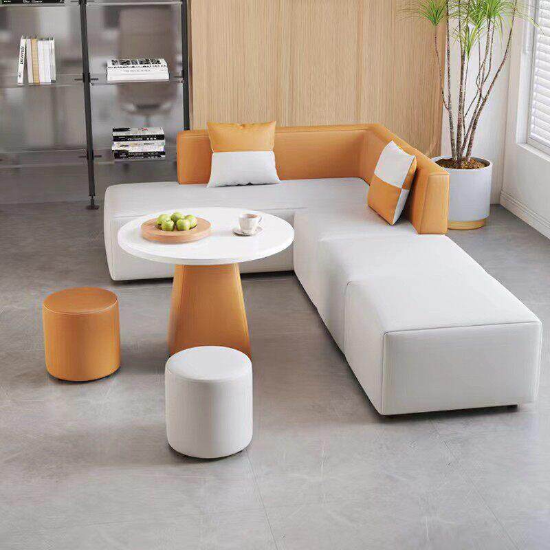创意办公室沙发休闲 接待休息会客转角等候区培训机构TL型卡座组