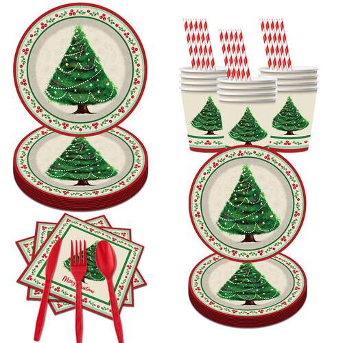 Christmas Tree Party Supplies Tableware 圣诞节派对一次性纸盘