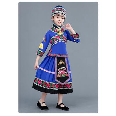 高档儿阿昌族民族服装蹈服土族表演族服装童幼儿舞园合唱阿昌舞台