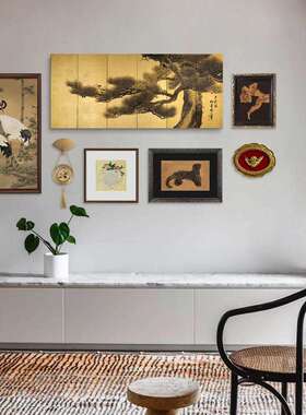 新房中画式客厅民书装饰餐厅宿日式玄关挂画壁画KAN组合中古混搭