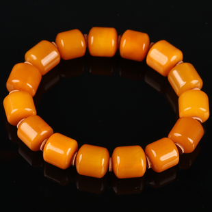 15克蜡质浓郁老蜡蜜蜡桶珠手链佛珠手串男女礼物保真品司法拍同款