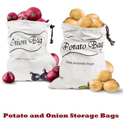 Potato and Onion Storage Bags Reusable Cotton Produce Bags