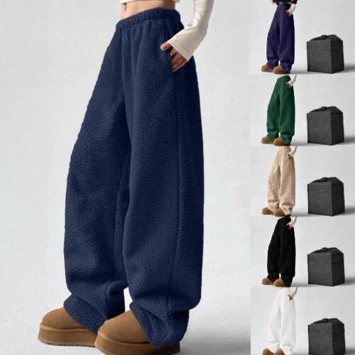 Pants Womens Ladies Casual Fleece Loose Winter Fall Long