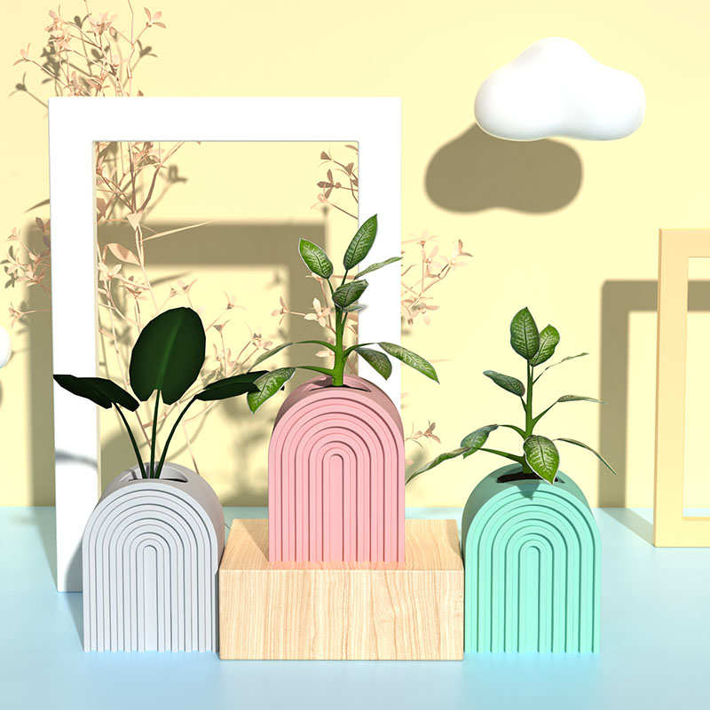 北欧简约水泥花瓶花盆硅胶模具混凝土插花家用DIY装饰花器模具