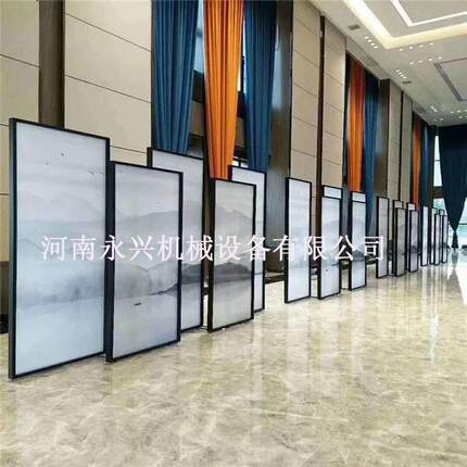 厂家来图来样5--12mm双钢化夹胶夹丝玻璃隔断酒店屏风山水画夹绢
