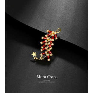 胸针女高端新年红色胸花汉服别针配饰礼物 MeraCoco精致爆竹新中式