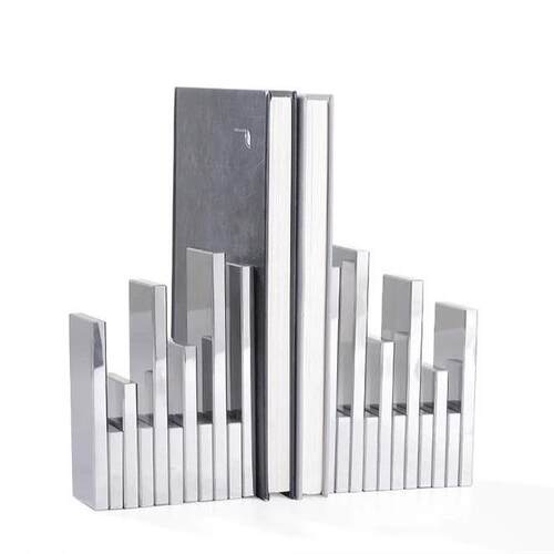 现代简约艺术层叠大理石书靠书档样板间售楼处书房办公室架子摆件