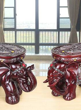 大象换鞋凳摆件仿红木树脂工艺品家用中式入户可坐式大号动物坐凳