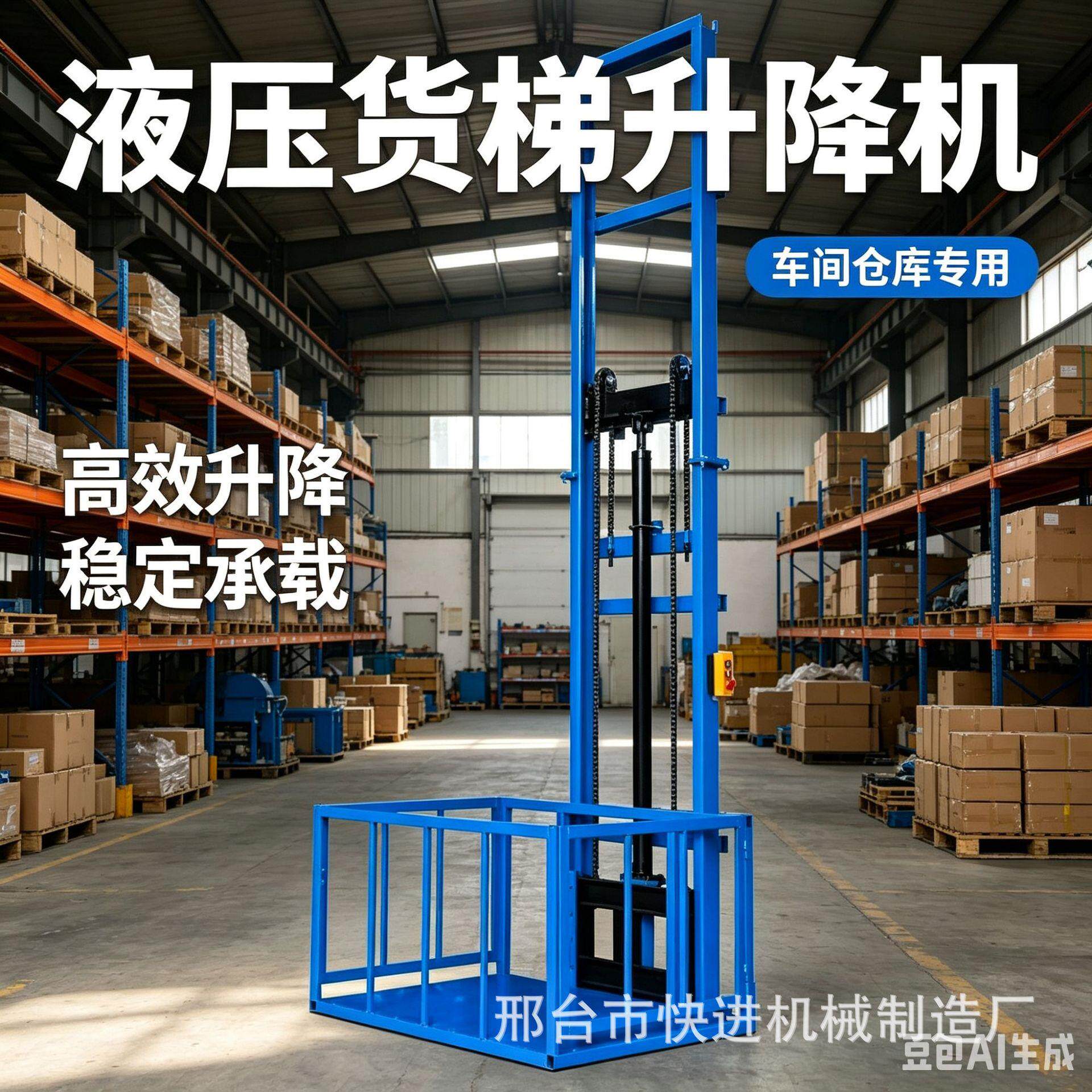 液压升降货梯平台厂房导轨式新型简易小型室内外家用电梯升降机