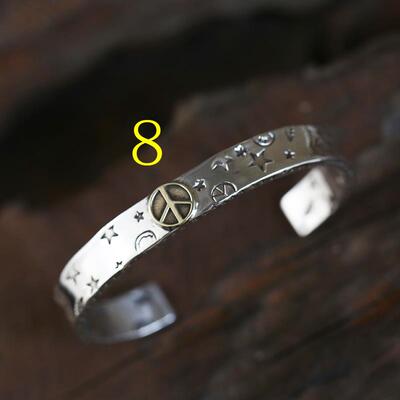 高档 牛钝精工amap笑脸手镯amp japn925银 俏皮鸦笑脸 涂手镯个性