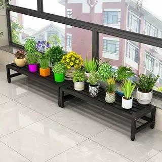 阳台窗台台沿铁艺单层花架一层落地式窄窗台加宽阳台长条花盆架子