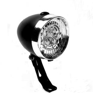 厂家直销复古自行车车灯3LED死飞自行车前灯照明铁支架前灯复古风