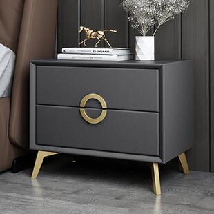 现代简约实木网红床头柜软包装迷你床头柜免安装完整的卧室储物柜