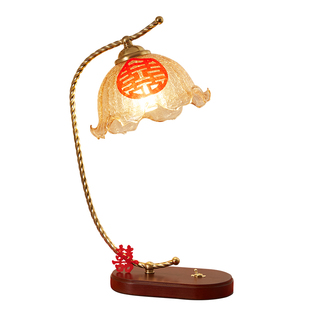 V3FP新人结婚台灯婚房卧室床头礼品复古喜庆新娘陪嫁送礼新婚长明