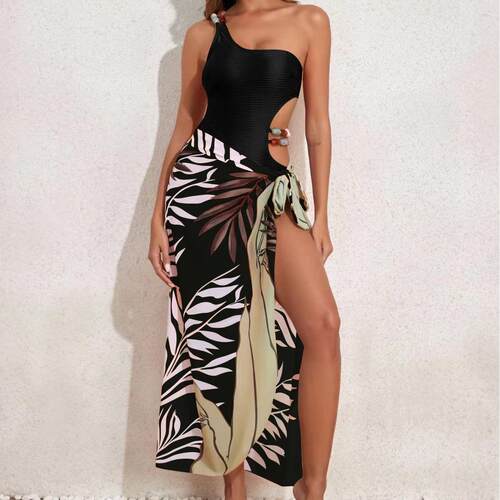 Three-Piece Set Womens Summer Swimsuit Set Casual Beaded One