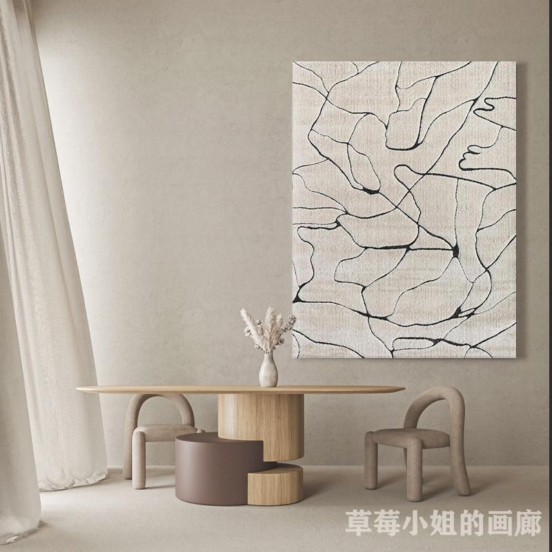 MS纯手绘油画赤贫风立体肌理北欧抽象客厅装饰画卧室酒店现代挂画图片