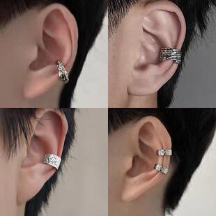 1 Pair Ear Cuff Fake Hoop Earrings Man Wiout Drilling Ear