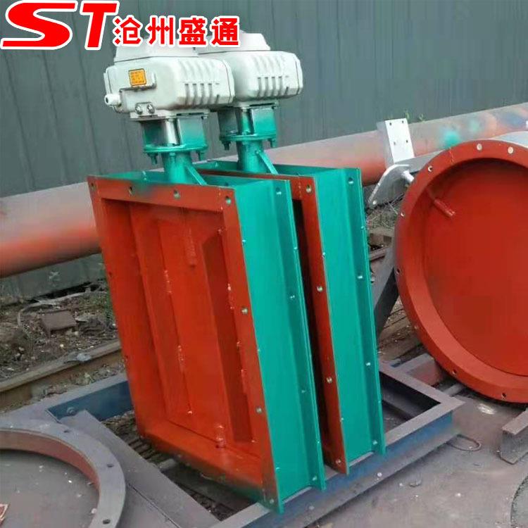 φ630手管动501关断风门动 电信号调节圆风门 烟气道手动翻版阀