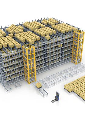 AI自动化立体仓库智能出入库货架智能立体仓库厂家四向穿梭车
