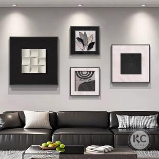 约黑白挂家大业客厅沙发背景墙装 496抽象大餐厅 简饰画中古风HLT