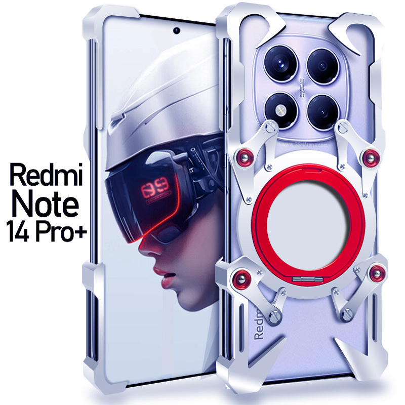 适用于炁派红米note14pro+手机壳机械note13pro金属无边框note12p
