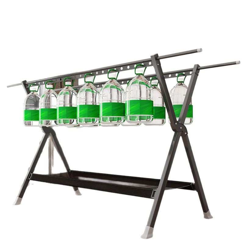 新款铝合金晾衣架落地式可伸缩三杆晾晒架网衣架家居阳台晒被架