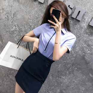 美容院工作服女影楼摄影衬衫套裙制服工装前台珠宝店工作装女夏季