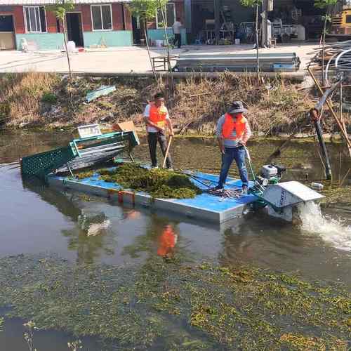 安农村乡洁镇道小型捞草船KD-100 电动平板保徽船 河泡沫割草船保