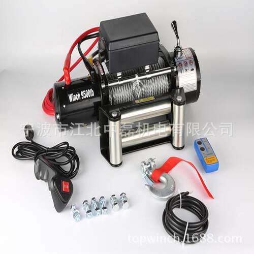 厂家生产牵引机12v9500lb4X4越野车电动绞盘汽车绞盘起吊机车载