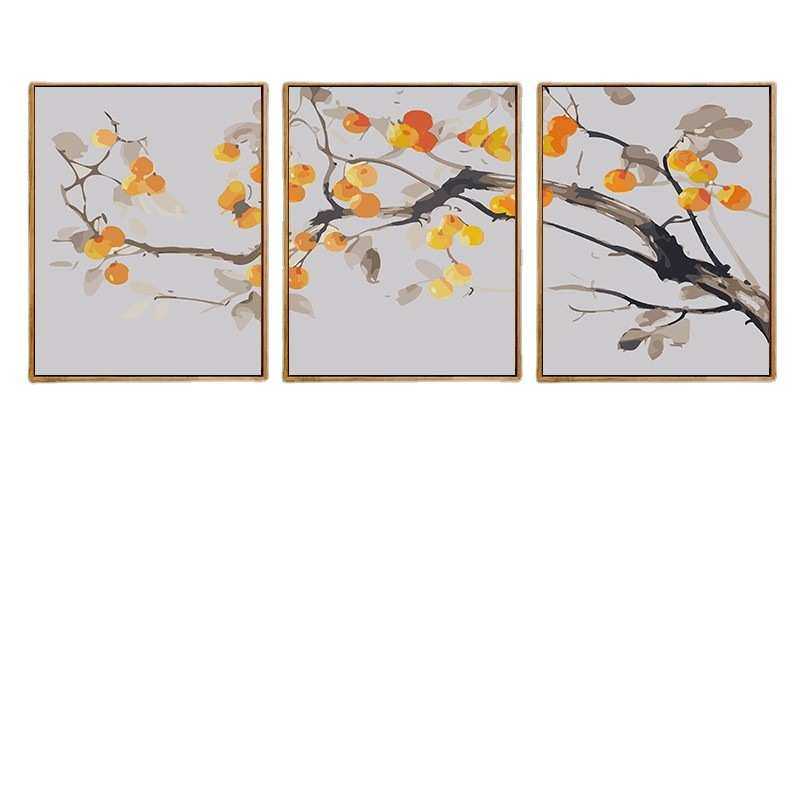 新款diy数字油画三联画手绘油画植物花卉填充涂色客厅装饰画批发,家居饰品,DIY/数字油画,淘宝优惠券,粉丝福利购,淘宝优惠卷